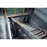 Steel plate conveyor, 9050 mm x 810 mm